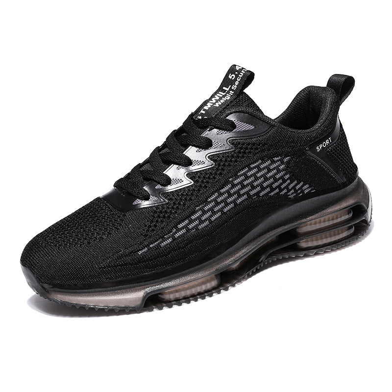 Unisex atmungsaktive Strick-Laufsneaker mit sichtbarer Luftkammer, verstärkter Ferse und rutschfester Profilsohle – Tavélo