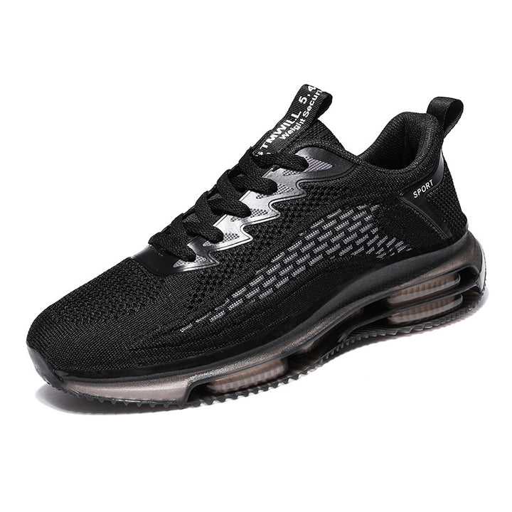Unisex atmungsaktive Strick-Laufsneaker mit sichtbarer Luftkammer, verstärkter Ferse und rutschfester Profilsohle – Tavélo