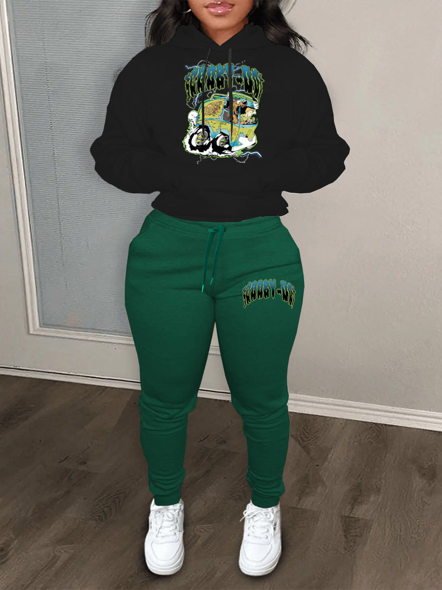Herren Hoodie- und Jogginghose-Set mit avantgardistischem Grafikdesign und bequemer Passform Echoarchiv