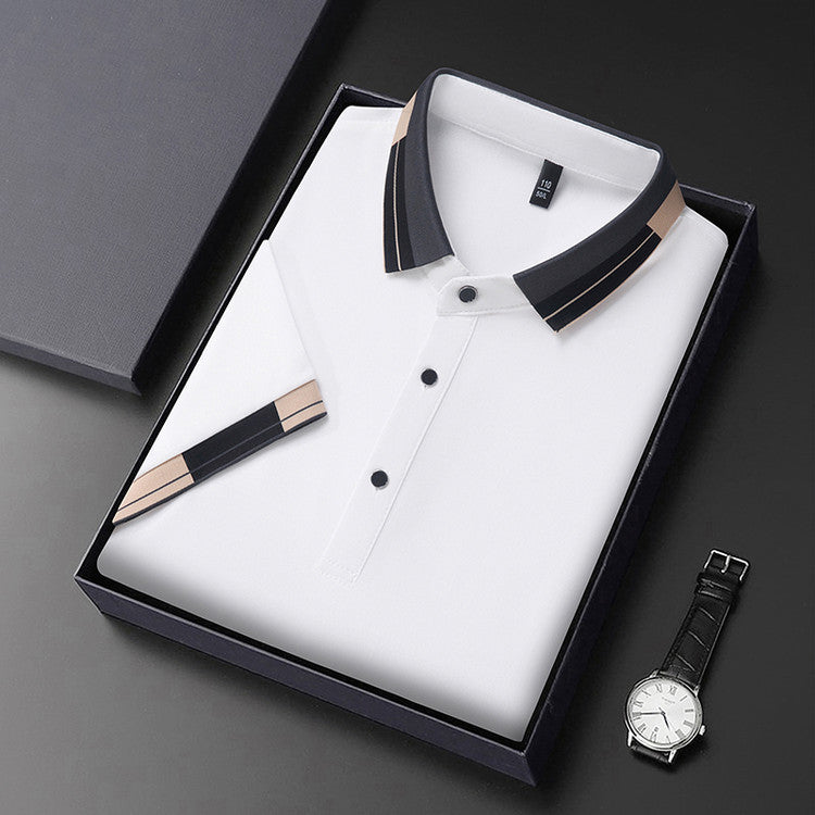 Herren stilvolles Poloshirt mit modernem Kragen und eleganten Akzenten Echoarchiv