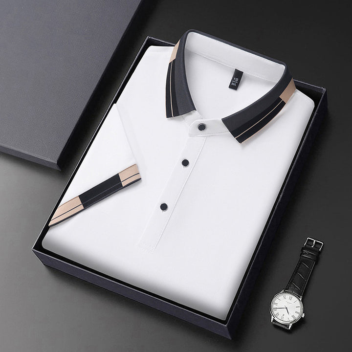 Herren stilvolles Poloshirt mit modernem Kragen und eleganten Akzenten Echoarchiv