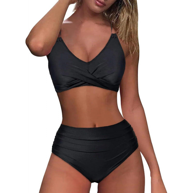 Damen High-Waist Bikini mit elegantem Wickeldesign und verstellbaren Trägern Echo Archiv