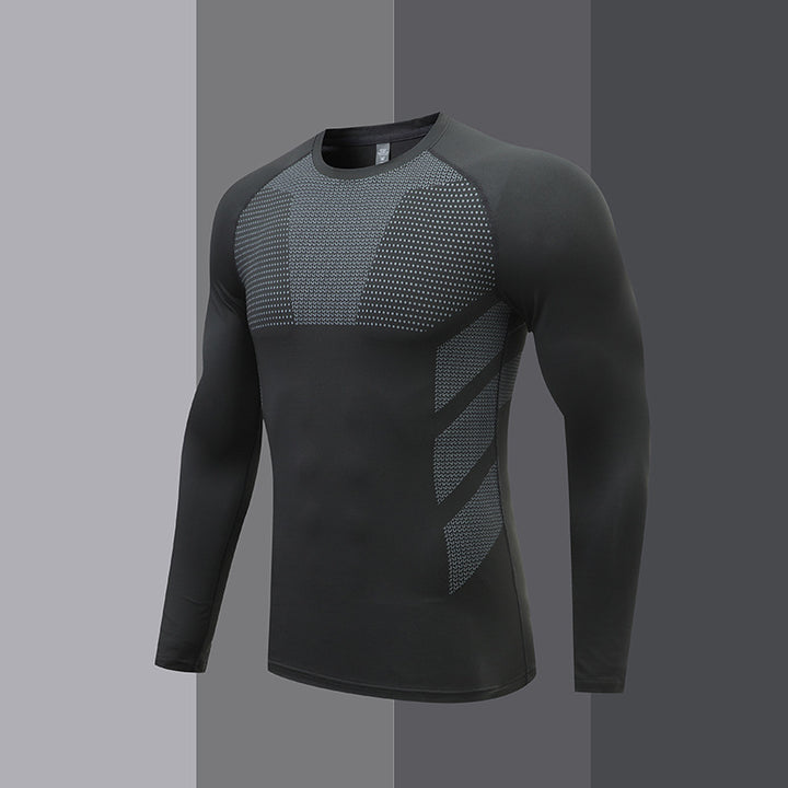 Herren Kompressions-Langarm-Sportshirt Echoarchiv