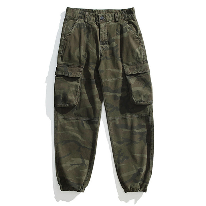 Herren Taktische Cargo-Joggerhose mit elastischem Knöchelabschluss, Mehrfachklapptaschen und Tarnmuster Echo Archiv