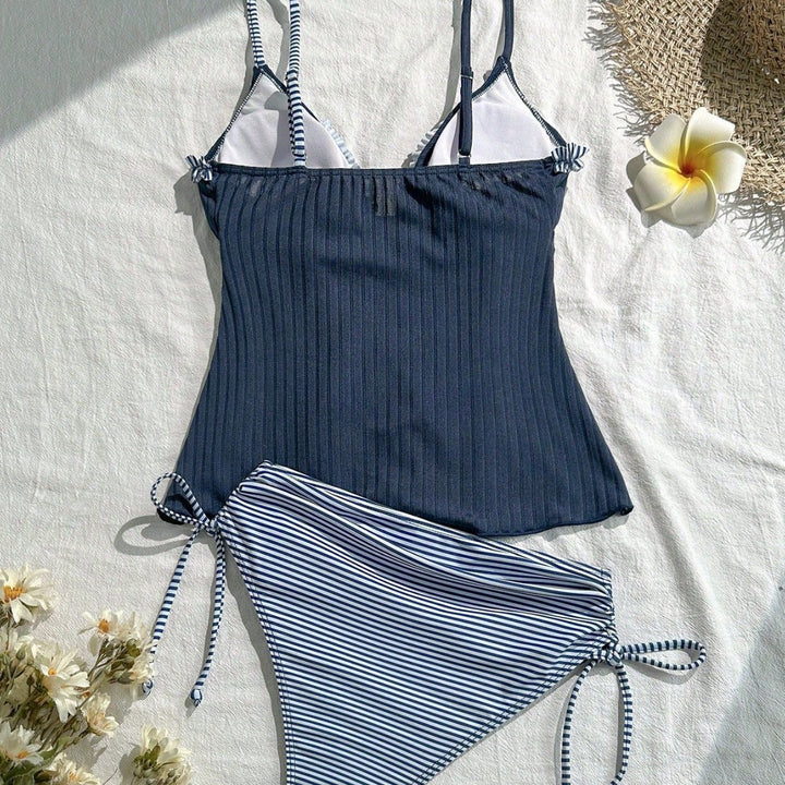 Damen lässiger Bademoden-Tankini mit Rüschendetails Echo Archiv