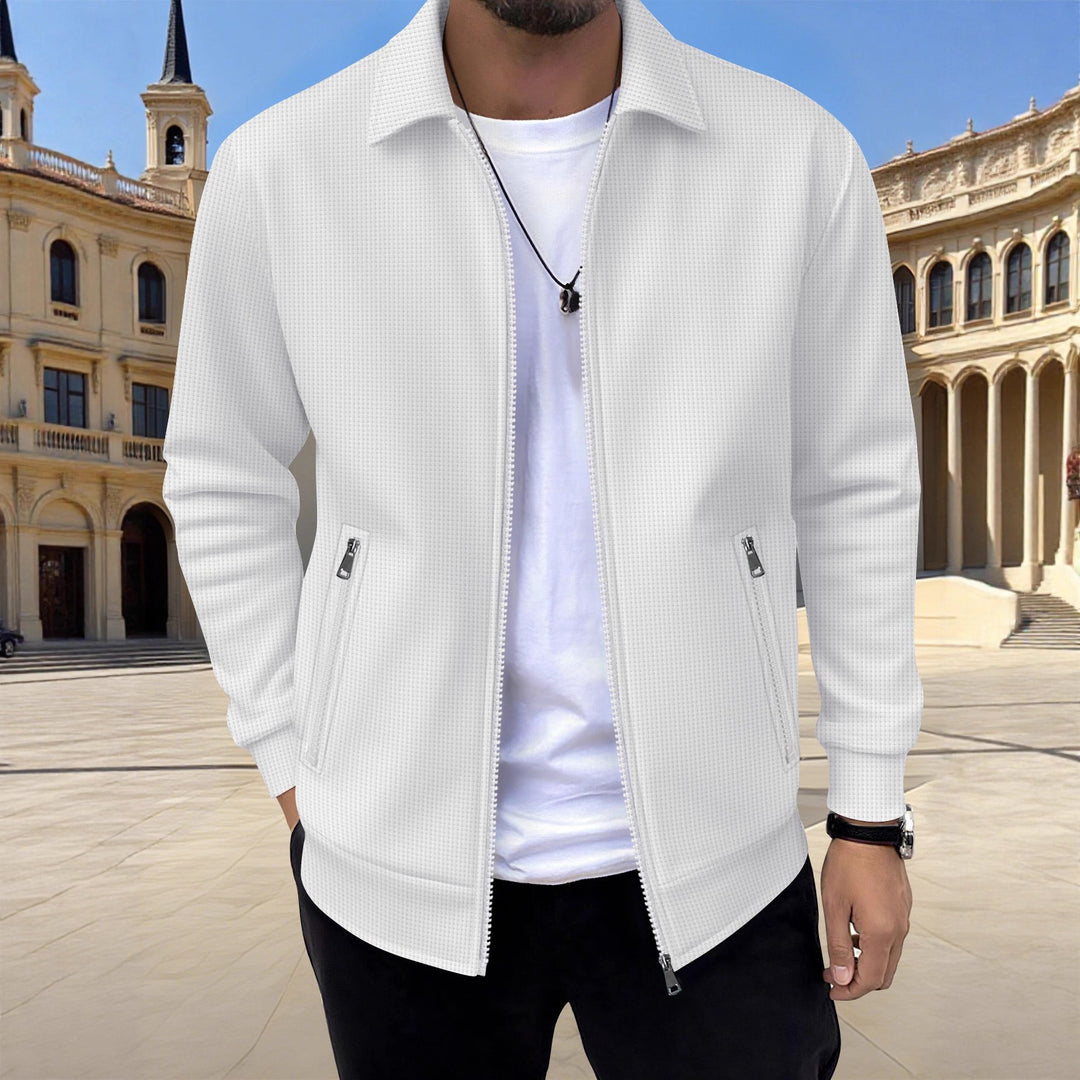 Herren moderne Freizeitjacke mit strukturiertem Design und praktischen Reißverschlusstaschen Echoarchiv