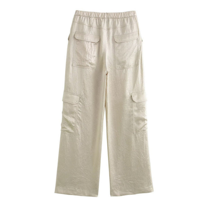 Damen Weite Cargo-Hose mit elastischem Bund und aufgesetzten Klappentaschen Echo Archiv
