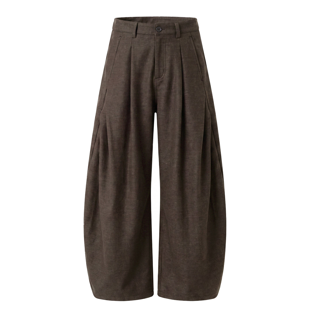 Damen Weite Culotte-Hose mit ballonförmigem Bein, hoher Taille und Kellerfalten Echo Archiv