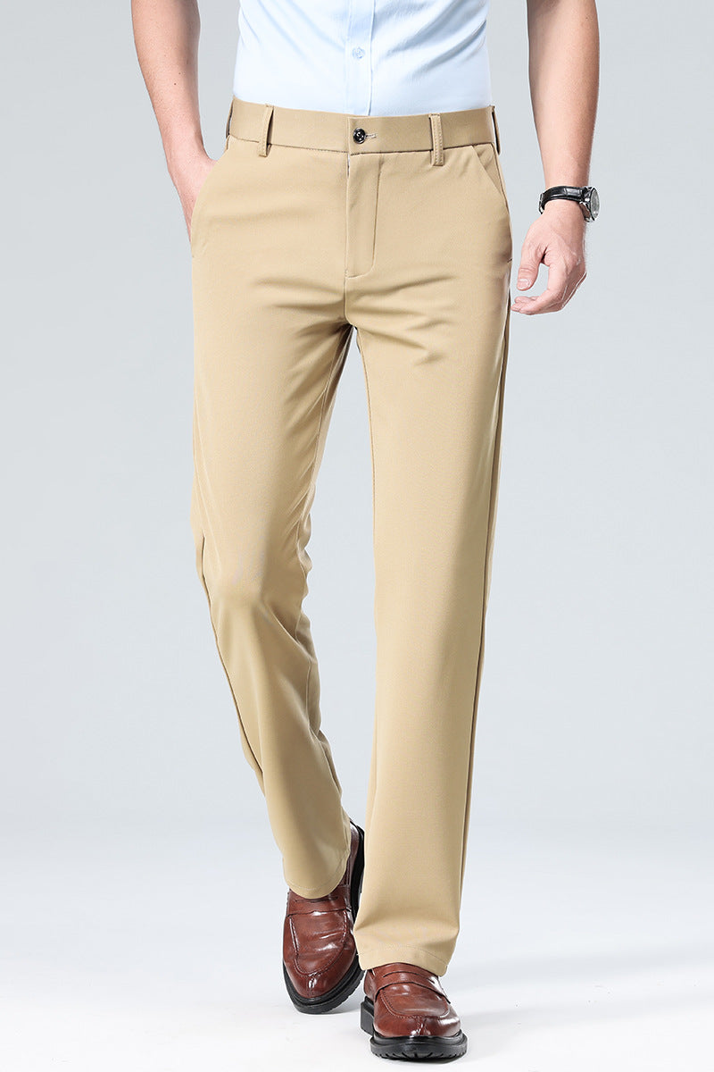 Herren Elegante gerade geschnittene Stretch-Businesshose mit Bügelfalte Echo Archiv