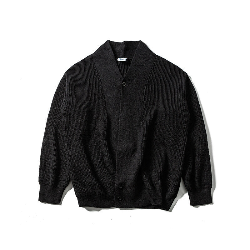 Unisex Oversize‑Strickcardigan mit Schalkragen, Strukturmix und Knopfleiste Echo Archiv