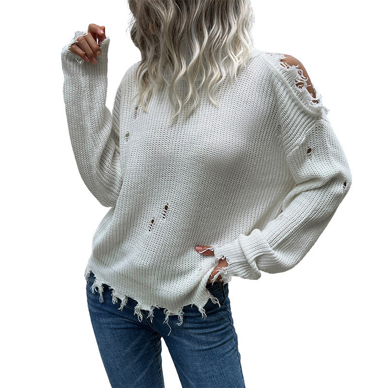 Damen Lässiger Oversized Pullover mit Lochdetails Echo Archiv