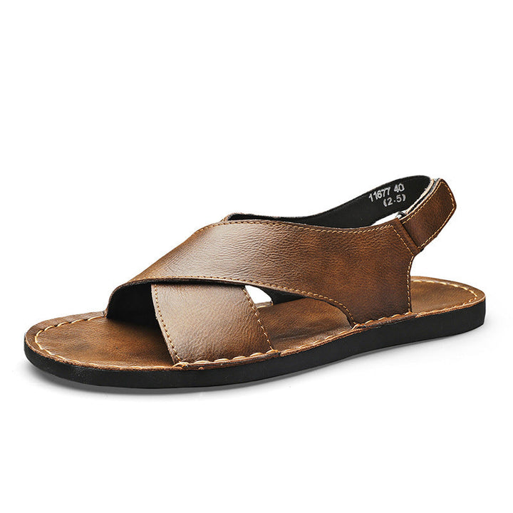 Herren Elegante und bequeme Leder-Sandalen mit verstellbarem Riemensystem – Tavélo