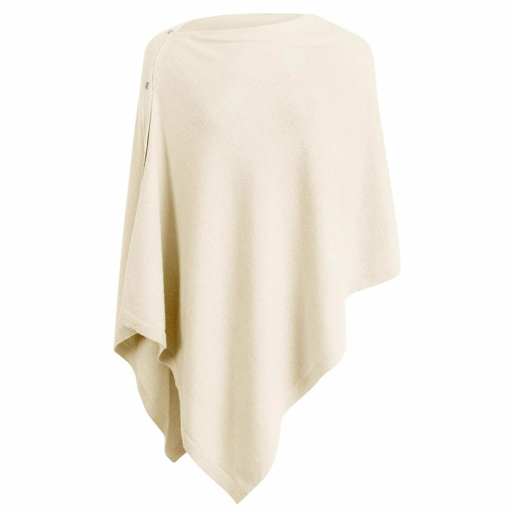 Damen vielseitiger Poncho aus hochwertiger Materialmischung – Célinea