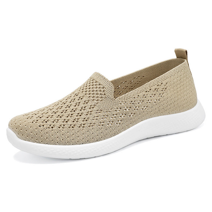 Damen nan nahtloser Strick-Slipper mit perforierter Luftnetzstruktur, ergonomischem Memory-Fußbett und leichter EVA-Dämpfung Echo Archiv