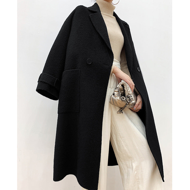 Damen Eleganter und bequemer Wollmantel Echoarchiv