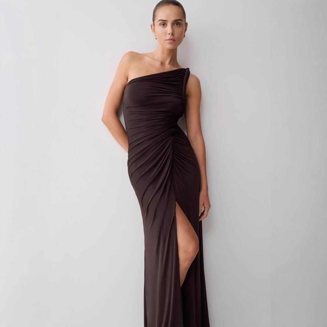 Damen Elegantes Wickelkleid mit asymmetrischem Schnitt Echo Archiv