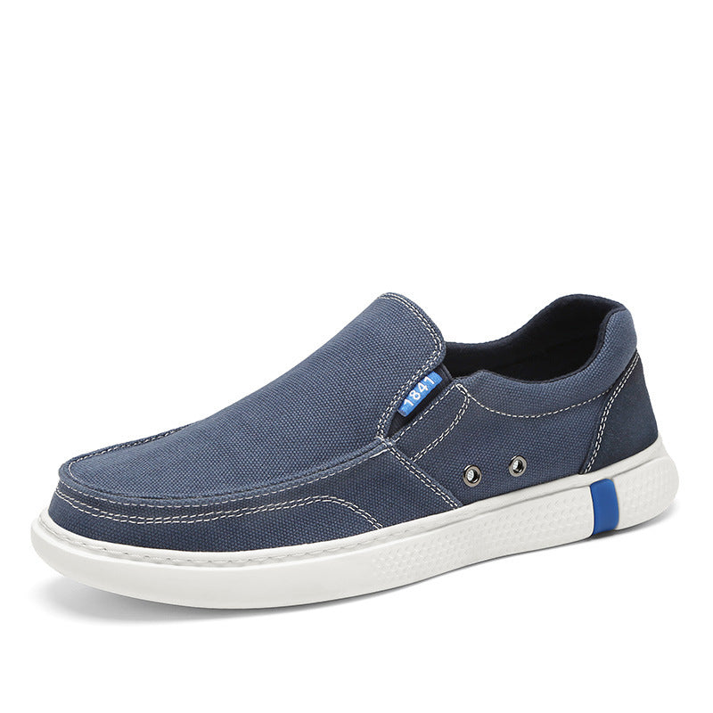Herren Legerer Canvas-Mokassin-Slipper mit geflochtener Schnürung und gefleckter EVA-Sohle Echoarchiv