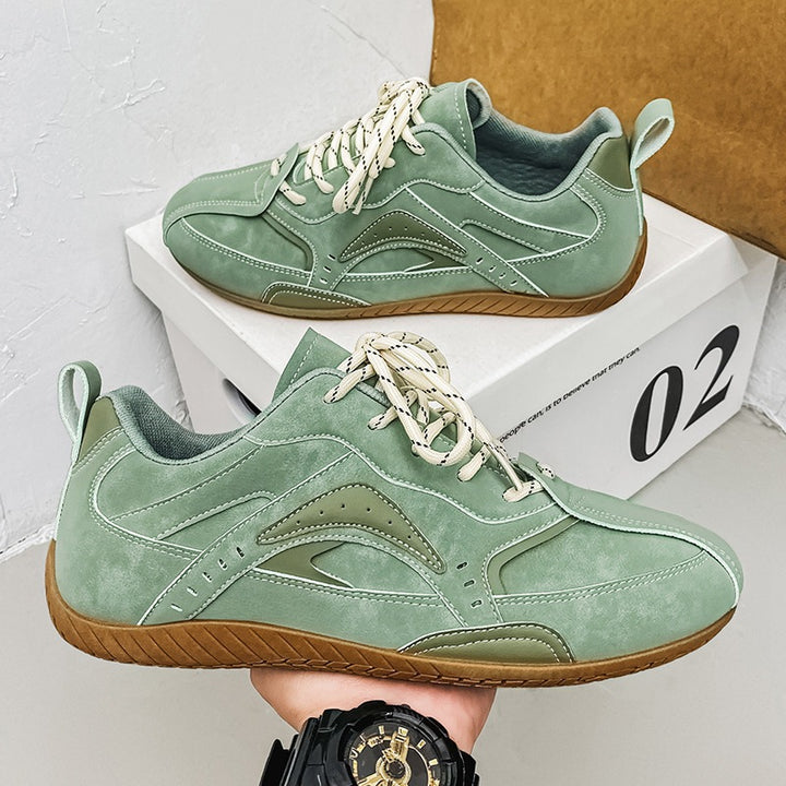Unisex leichte Retro-Freizeitsneaker mit wildlederähnlichem Obermaterial, gepolstertem Einstieg und flexibler Gummilaufsohle – Norré