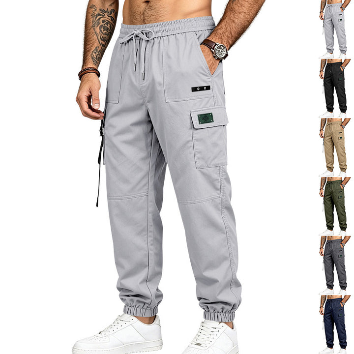Herren Multifunktionale Cargo-Jogginghose mit Elastikbund, Gurt- und Taschen-Details Echoarchiv
