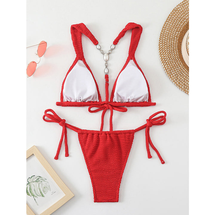 Damen Triangelbikini mit raffinierten Knoten und hochwertigem Häkel-Design Echo Archiv