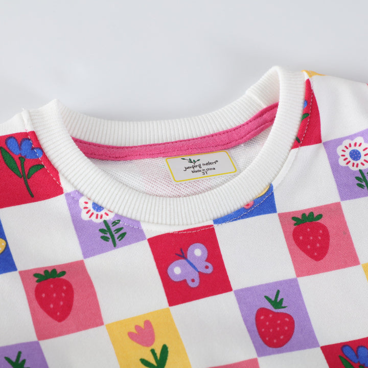 Mädchen Sweatshirt mit buntem Blumen- und Fruchtmuster Echo Archiv