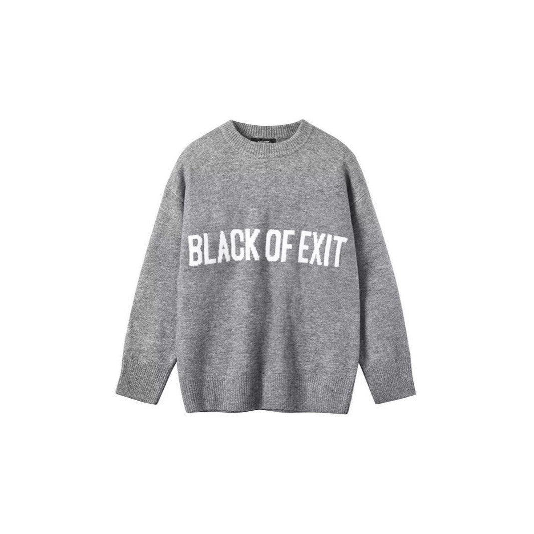Damen Lässiger Oversized Pullover mit kreativem Schriftzug Echoarchiv