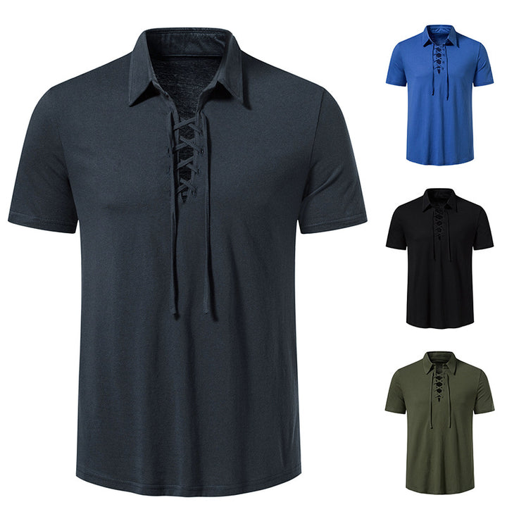 Herren Poloshirt mit modernem Schnürdesign und hochwertiger Baumwollqualität Echoarchiv