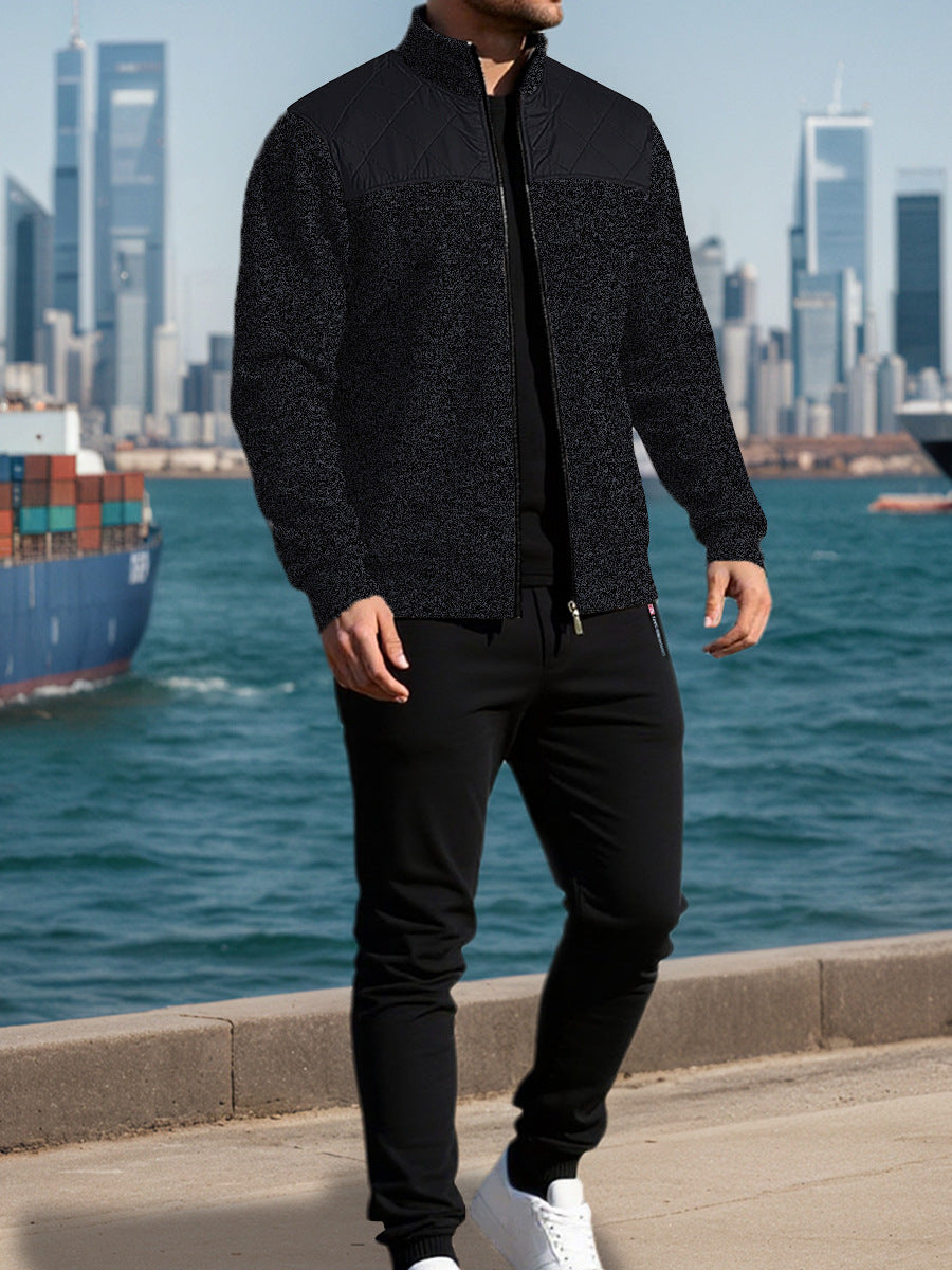 Herren Sportliche Jacke mit Querrippen-Muster und leicht gepolstertem Schulterbereich Echoarchiv