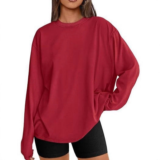 Damen Oversize-Sweatshirt mit Rundhalsausschnitt und verlängertem Saum – Avérine