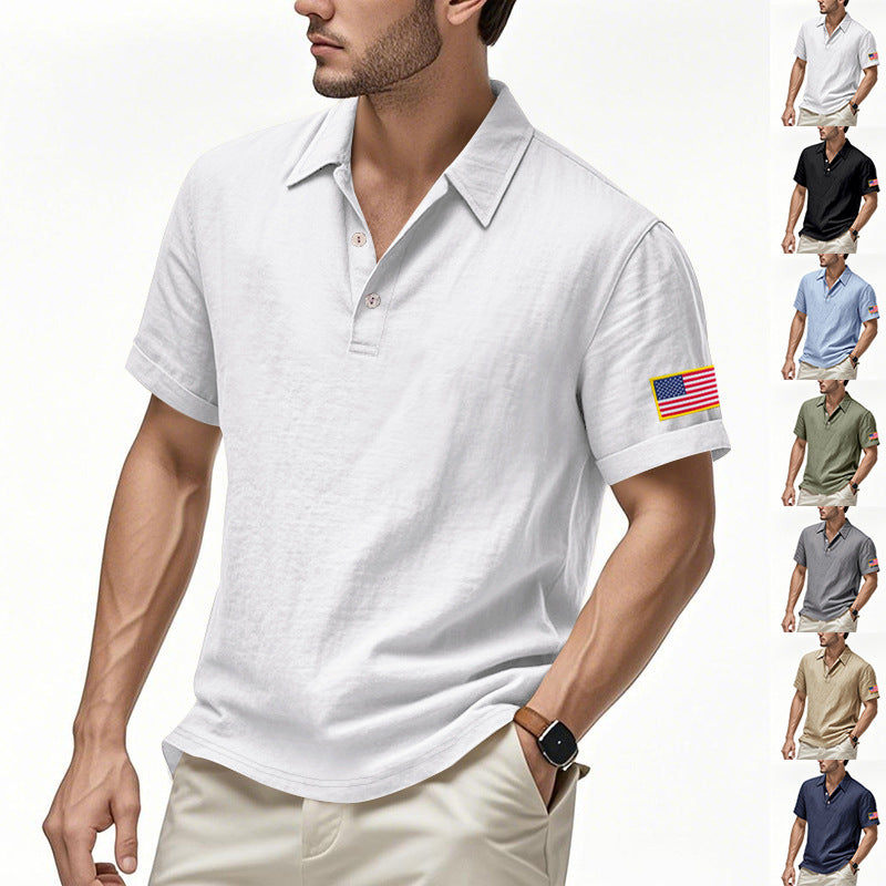 Herren Poloshirt mit strukturiertem Design und Kontrastknopf Echoarchiv