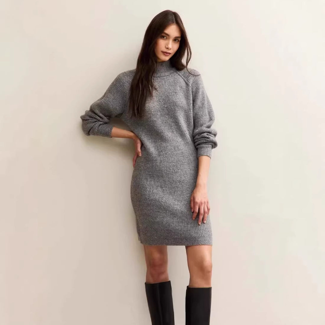 Damen Strickkleid mit Rollkragen und Raglanärmeln Echo Archiv