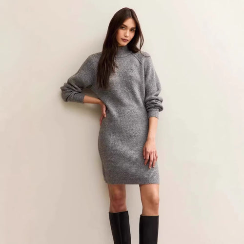 Damen Strickkleid mit Rollkragen und Raglanärmeln Echo Archiv
