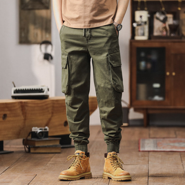 Herren Tactical-Style Cargojogger mit Tunnelzugbund, großen Klappentaschen und gerippten Beinabschlüssen Echo Archiv