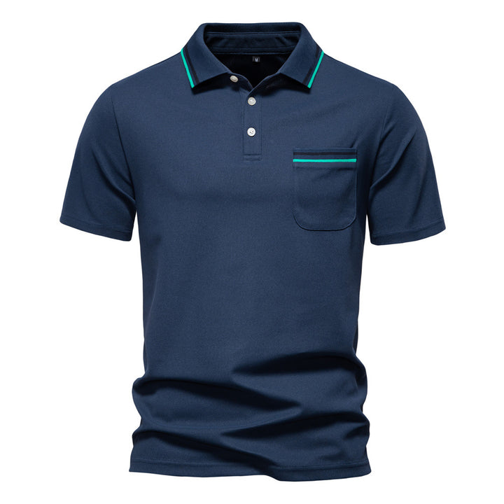 Herren Poloshirt mit modernem Streifenakzent und samtweichem Gewebe Echoarchiv