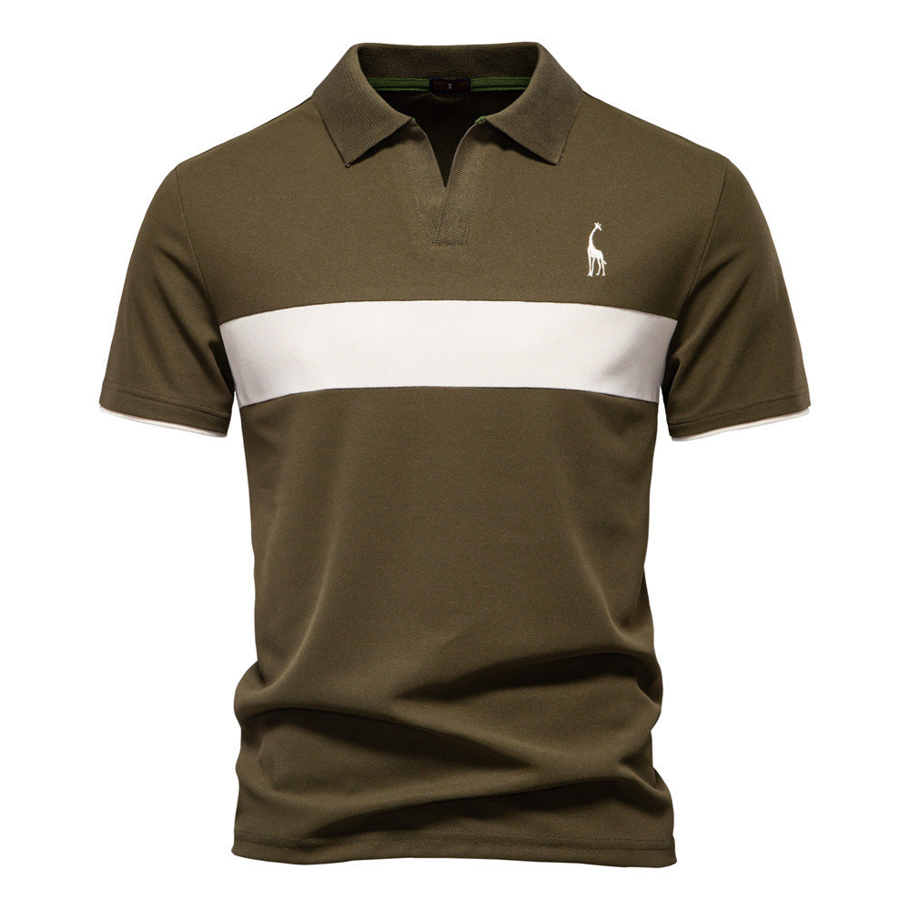 Herren Poloshirt mit modernem Blockdesign und hochwertiger Baumwollmischung Echoarchiv