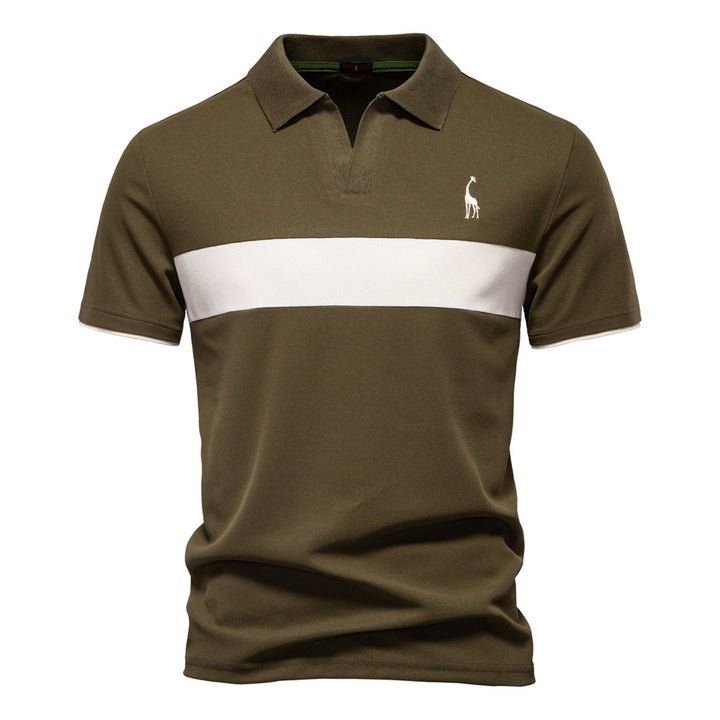 Herren Poloshirt mit modernem Blockdesign und hochwertiger Baumwollmischung Echoarchiv