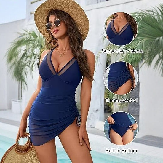 Damen Eleganter Strandkleid mit verstellbaren Trägern Echo Archiv