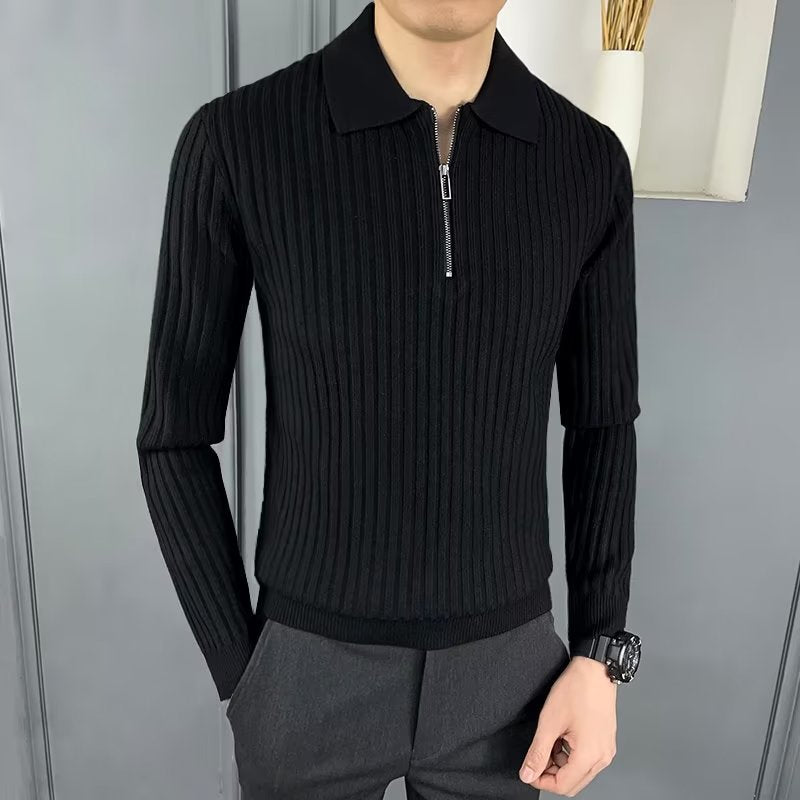Herren Eleganter Strickpullover mit Reißverschluss Echo Archiv