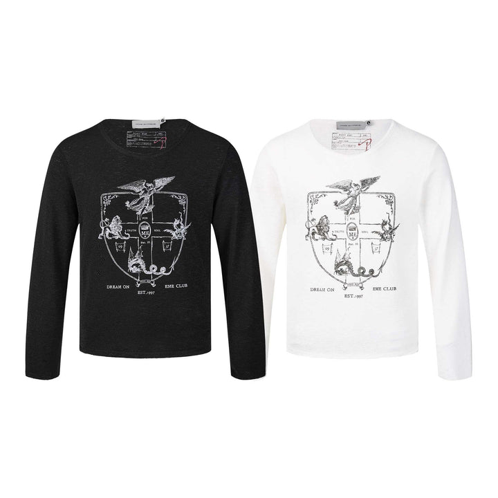 Unisex Langärmeliges Feinstrick-Shirt mit Wappenprint Echoarchiv