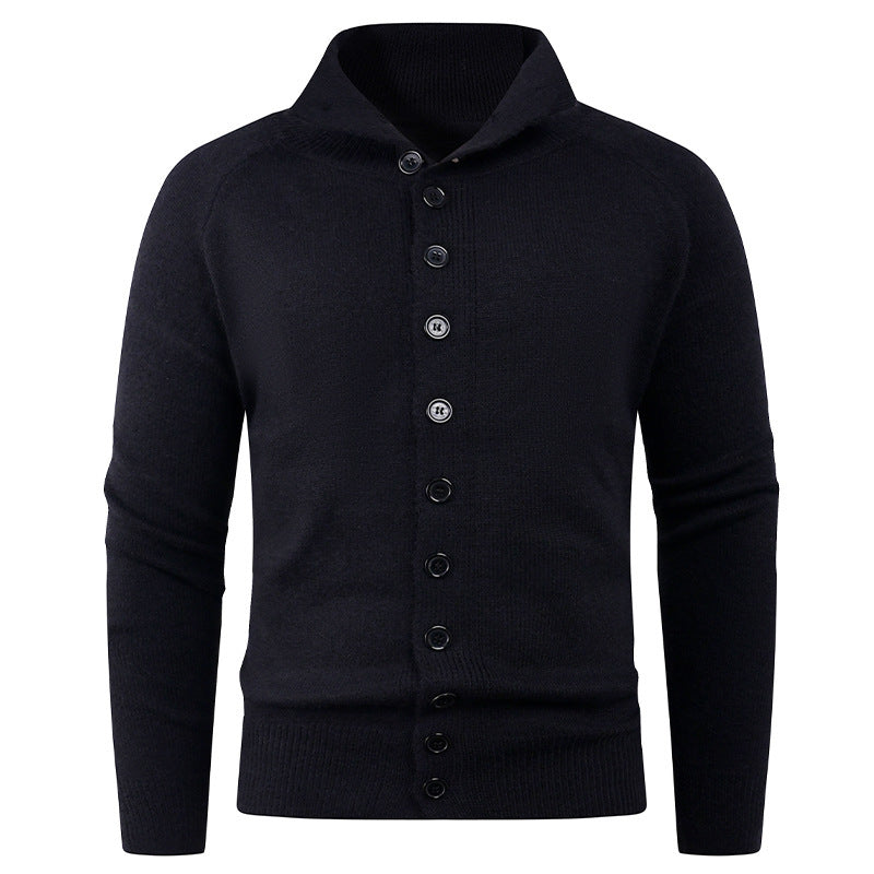 Herren Strickpullover mit hohem Kragen und Knopfverschluss Echoarchiv