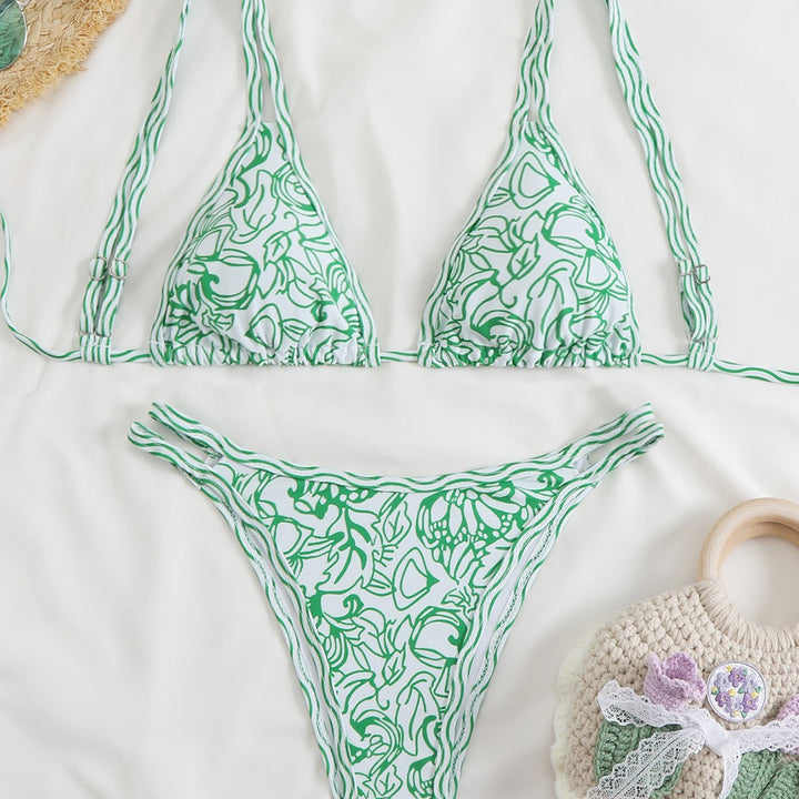 Damen Triangel-Bikini-Set mit lebhaftem Strandmotiv Echo Archiv