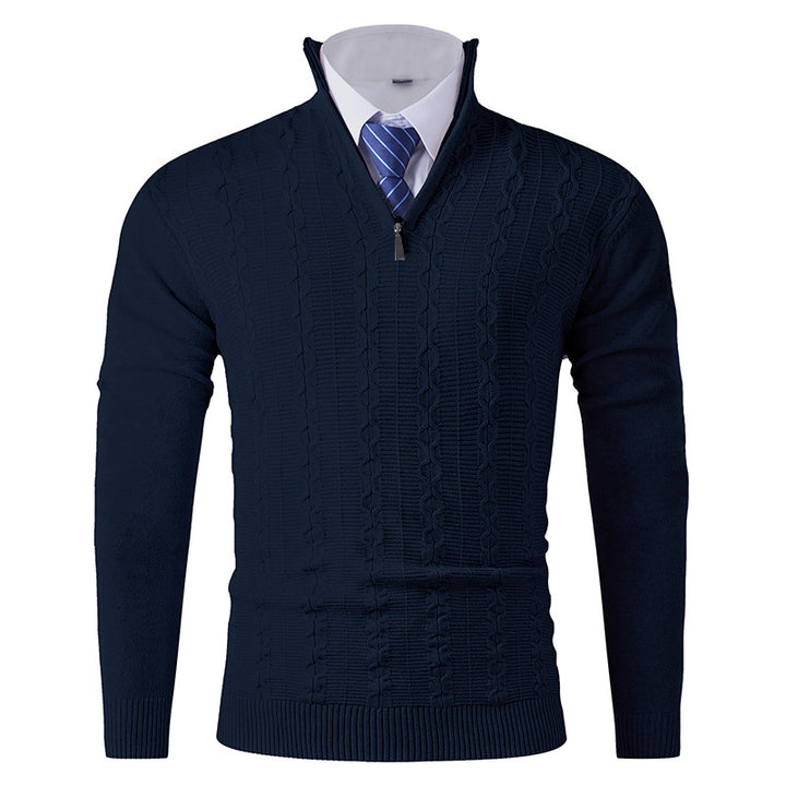 Herren modischer Rollkragenpullover mit strukturiertem Zopfdesign Echoarchiv