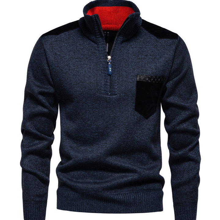 Herren Pullover mit halbhohem Kragen und modischen Akzenten Echoarchiv
