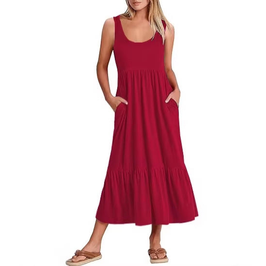 Damen Maxikleid mit fließendem Rock und praktischen Taschen Echo Archiv