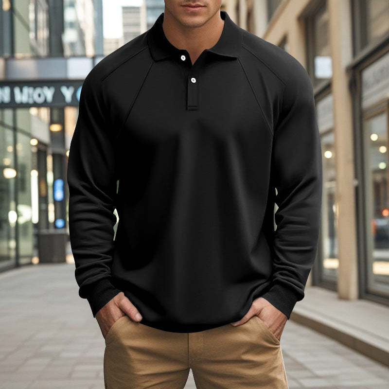 Herren Sportliches Langarmpoloshirt mit modernem Strukturdesign und bequemen Bündchen Echoarchiv