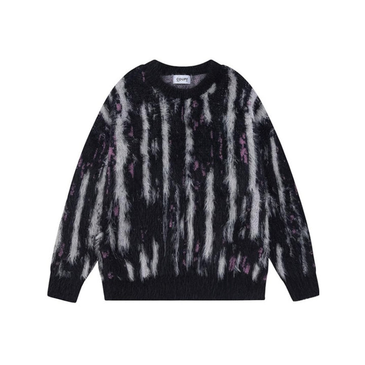 Damen Modischer Pullover mit Trendigem Pelzdesign Echoarchiv