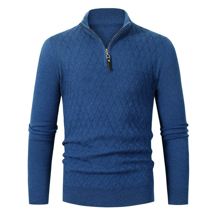 Herren Strickpullover mit Stehkragen und Reißverschluss Echoarchiv