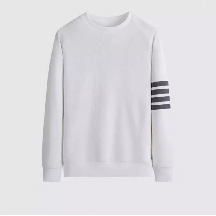 Herren modischer Sweatshirt mit sportlichem Streifen-Design – Marzano