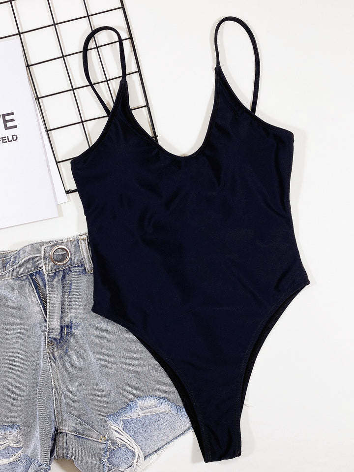 Damen Hochgeschnittener Cut-Out Badeanzug mit Bindebändern Echo Archiv