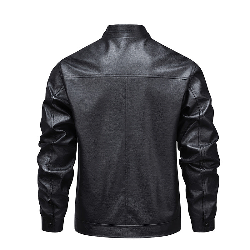 Herren Premium-Kunstleder-Blousonjacke mit Verdecktem Zwei-Wege-Reißverschluss & Rippbündchen Echoarchiv